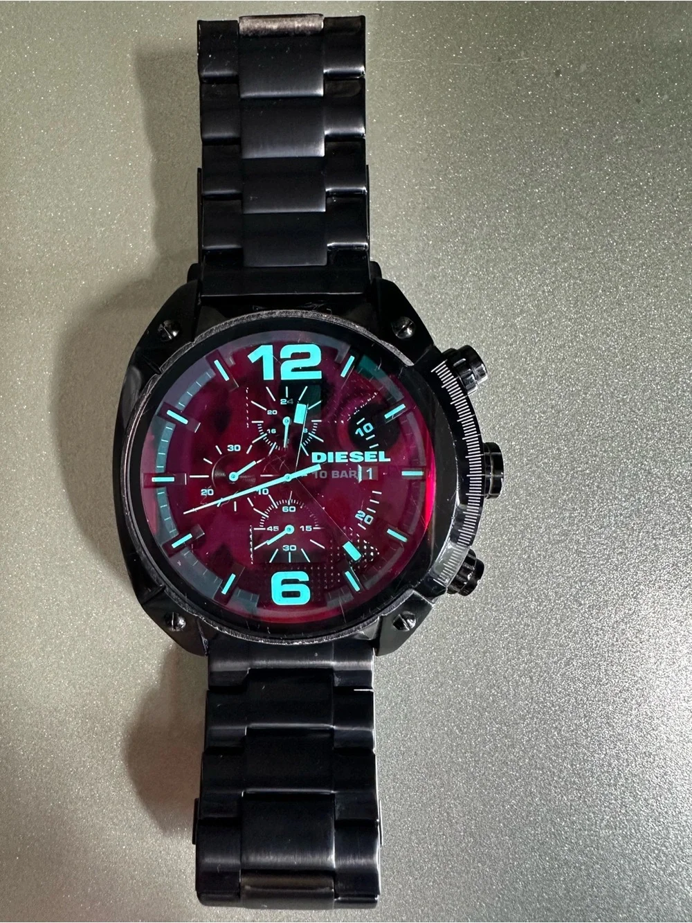 Diesel Black Watch with Turquoise Accents